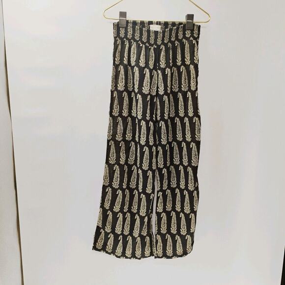 Ralph Lauren DENIM & Small Large Paisley Wide Leg Pull On Wrap Pants Boho - Picture 4 of 11